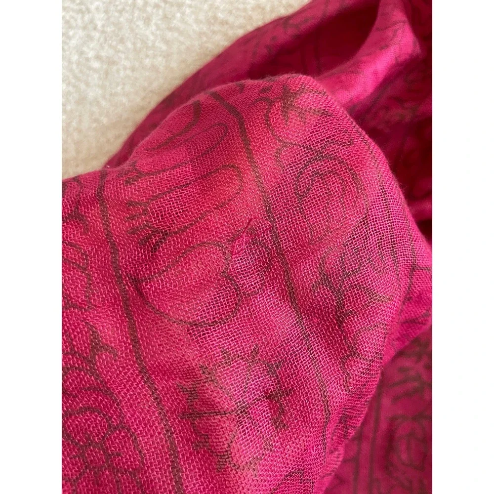 Magenta Pink Om Symbol Rayon Scarf Sunburst Print India World Market